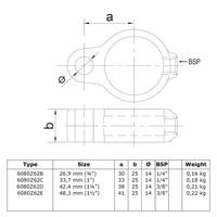 Buiskoppeling Scharnieroog - zwart-E / 48,3 mm